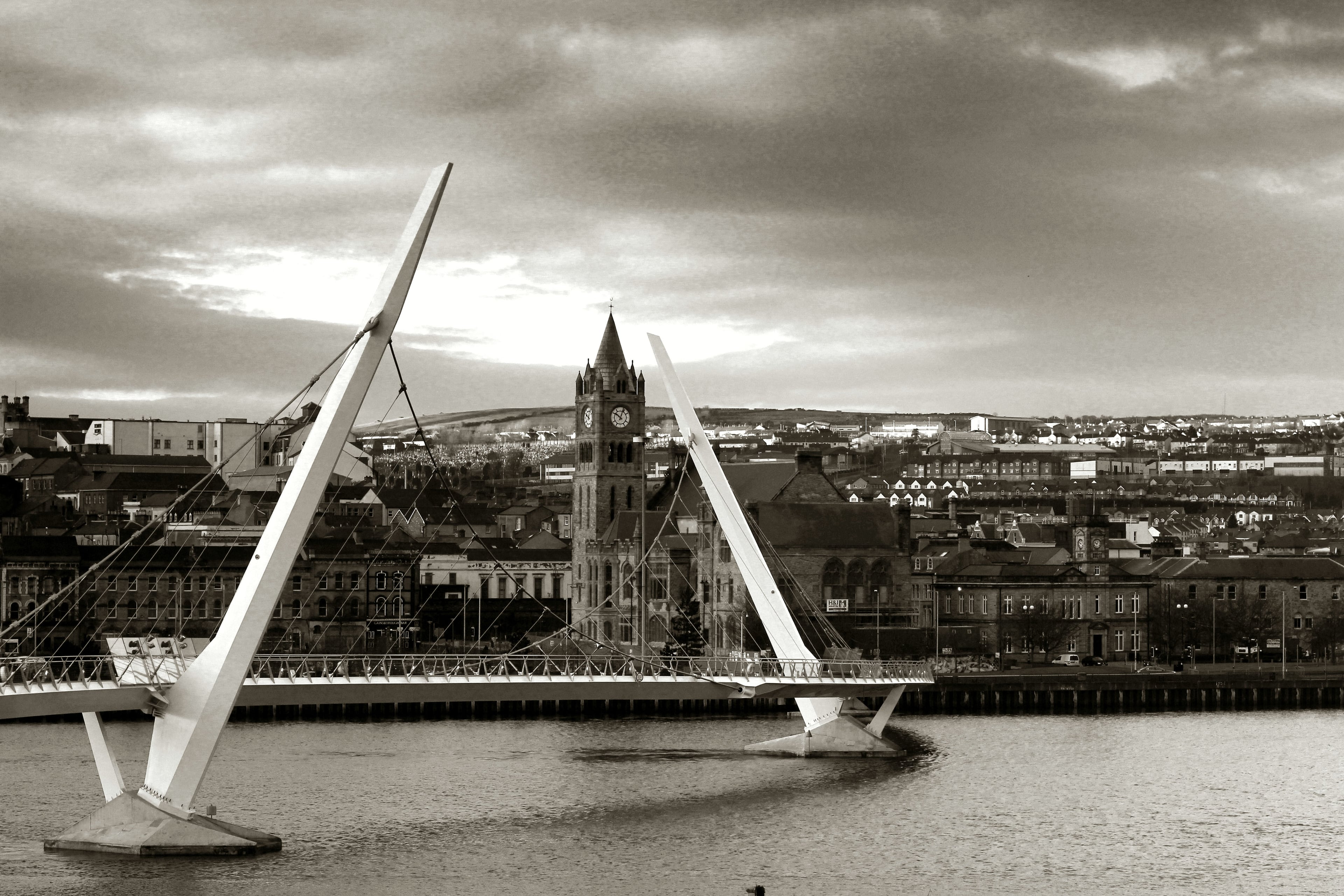 Peace Bridge at night, Derry — Derry Digital's home city